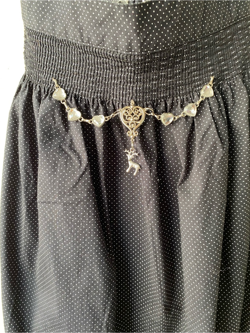Spieth & Wensky German Dirndl Dress 40 US 8 Grey Floral Gingham Oktoberfest - Picture 8 of 16